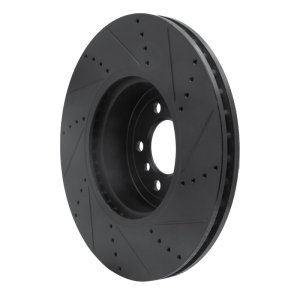 BMW 440i Gran Coupe Brake Rotor (1) - Front Left - R1 Concepts - Drilled & Slotted - Black - `13-`20